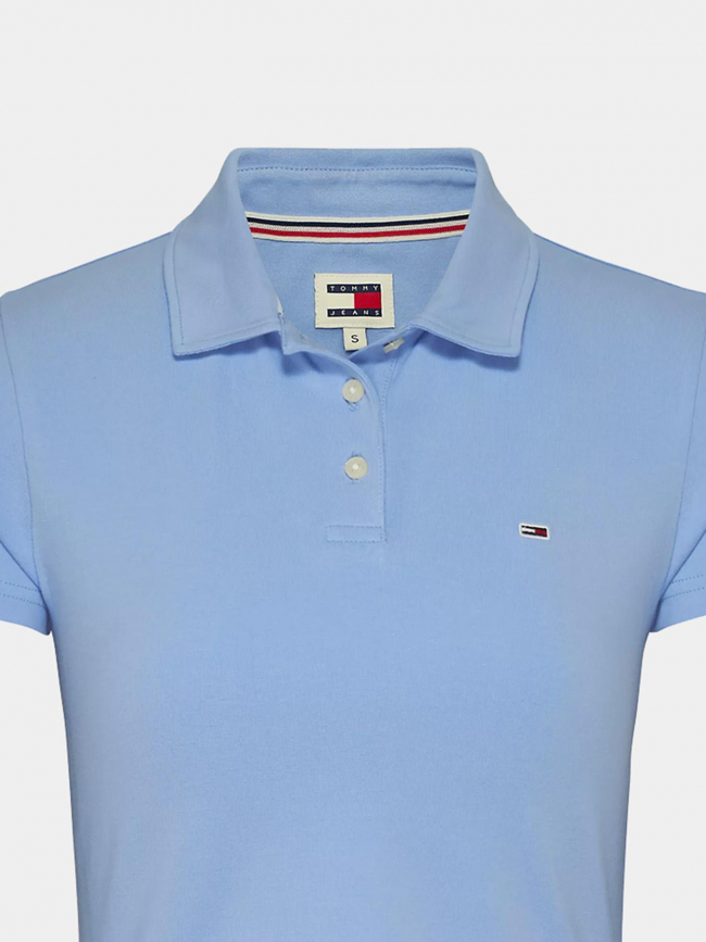 Polo slim essential logo bleu femme - Tommy Jeans