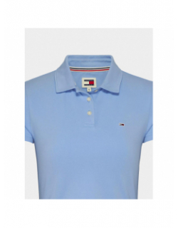 Polo slim essential logo bleu femme - Tommy Jeans