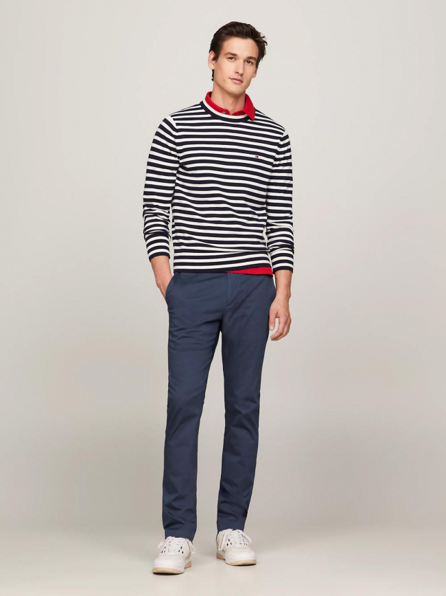 Pantalon chino bleecker print bleu marine homme - Tommy Hilfiger