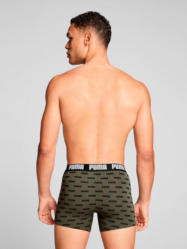 Pack 2 boxers everyday aop print kaki noir homme - Puma