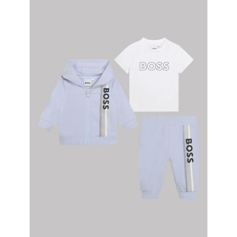 Coffret ensemble t-shirt jogging sweat bleu ciel bébé - Boss