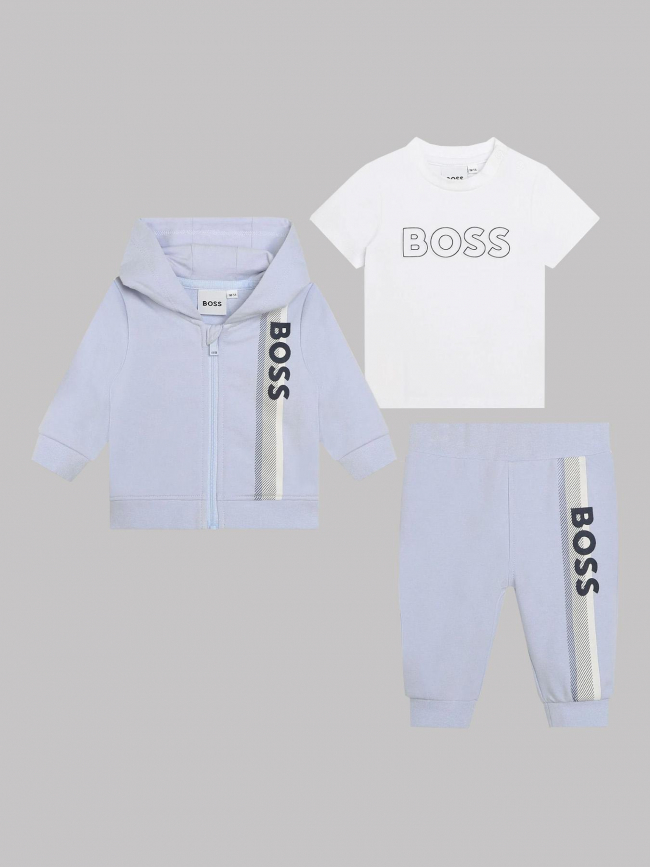 Coffret ensemble t-shirt jogging sweat bleu ciel bébé - Boss