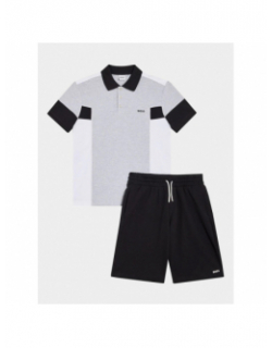 Ensemble polo short 14-16 ans gris noir garçon - Boss