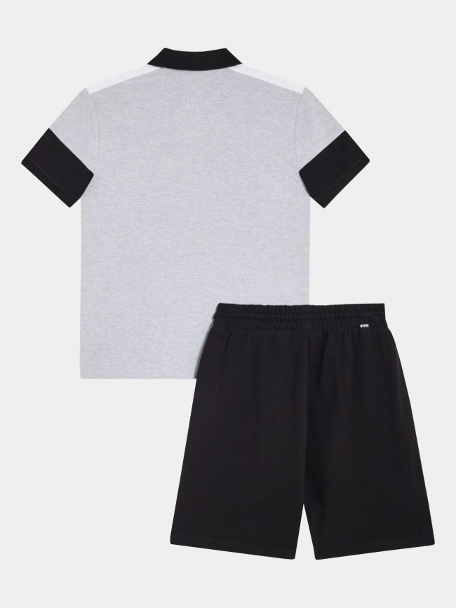 Ensemble polo short 14-16 ans gris noir garçon - Boss