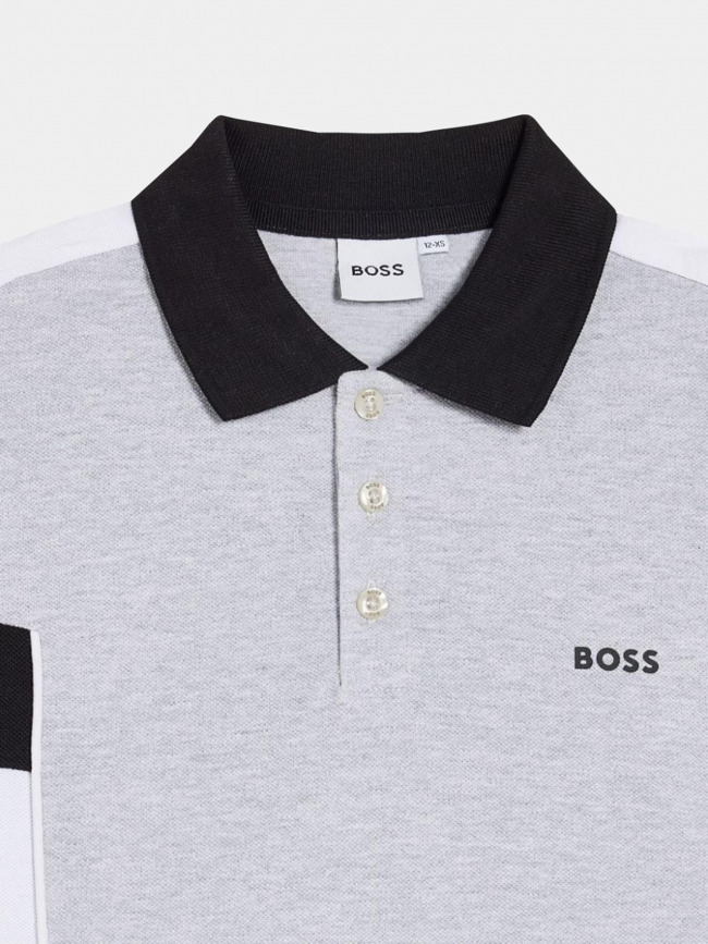 Ensemble polo short 14-16 ans gris noir garçon - Boss