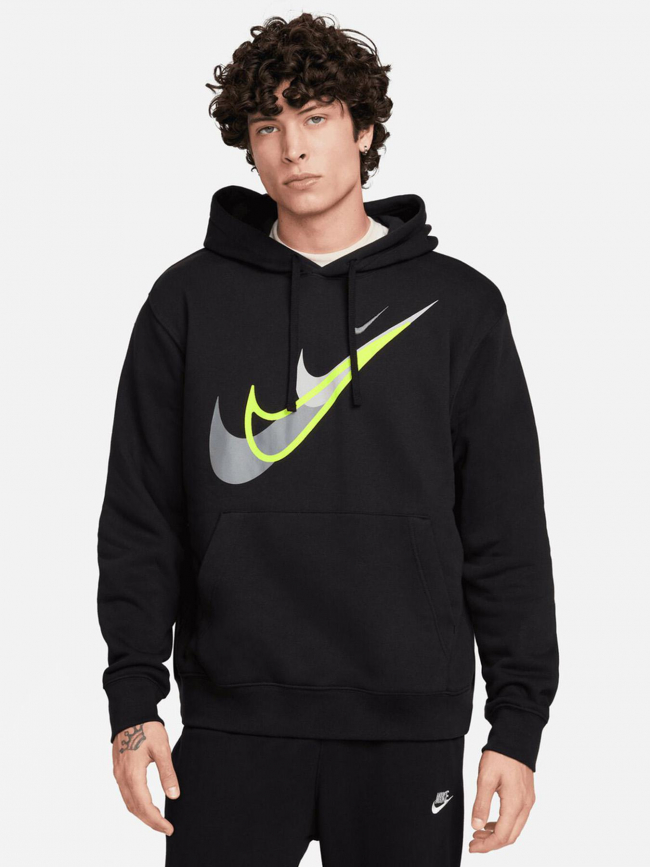 Sweat à capuche nsw si double logo fluo noir homme - Nike