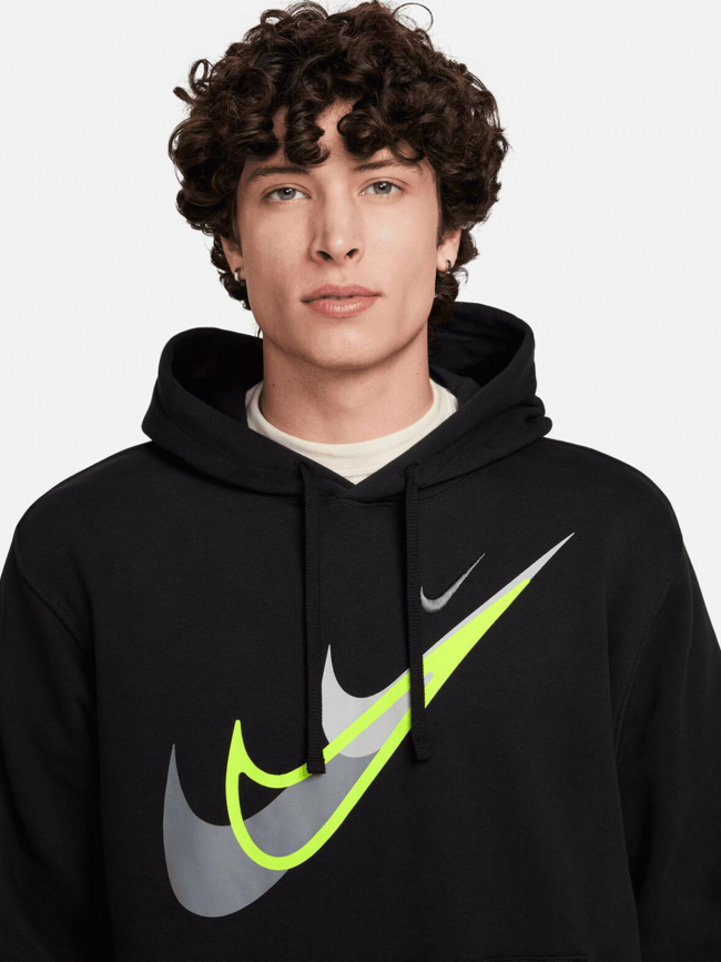 Sweat à capuche nsw si double logo fluo noir homme - Nike