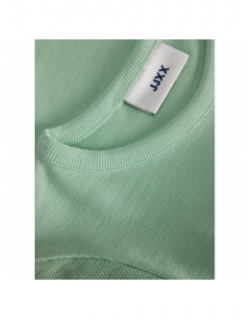 T-shirt crop côtelé florie vert femme - JJXX