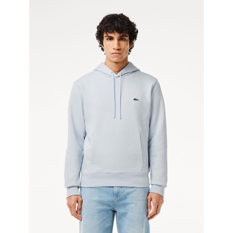 Sweat à capuche core solid bleu ciel homme - Lacoste