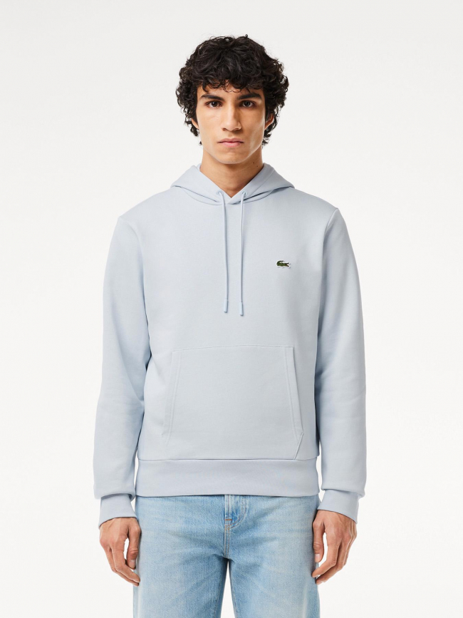 Sweat à capuche core solid bleu ciel homme - Lacoste