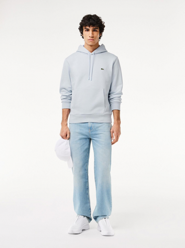 Sweat à capuche core solid bleu ciel homme - Lacoste