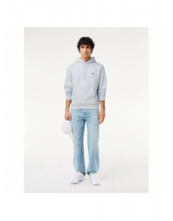 Sweat à capuche core solid bleu ciel homme - Lacoste