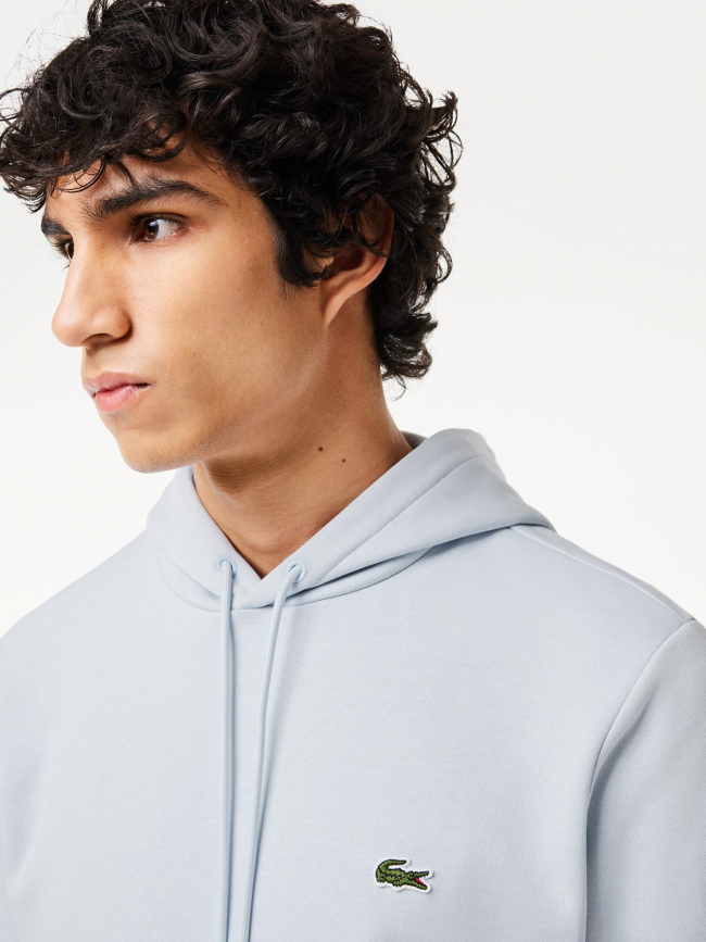 Sweat à capuche core solid bleu ciel homme - Lacoste