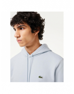 Sweat à capuche core solid bleu ciel homme - Lacoste