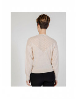 Pull col v bente beige femme - Jacqueline De Yong