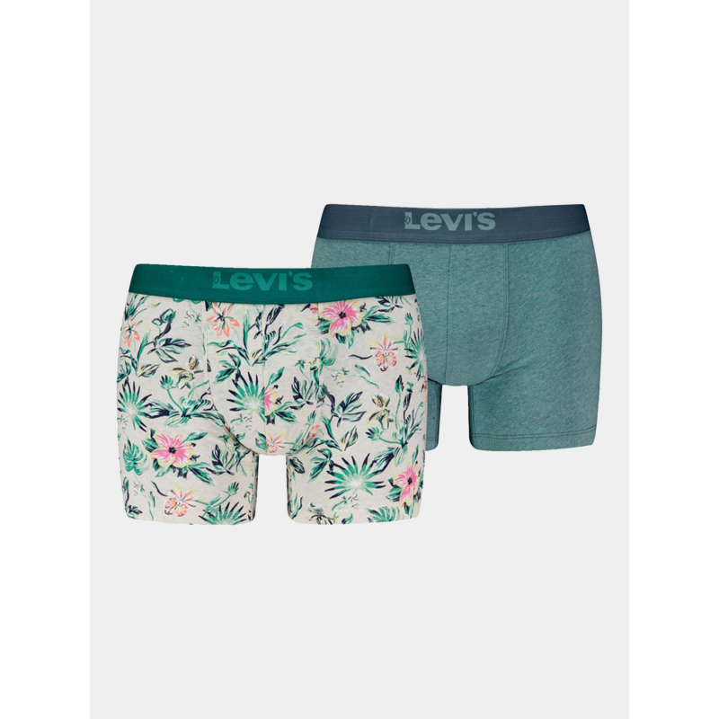 Pack 2 boxers floral gris vert homme - Levi's