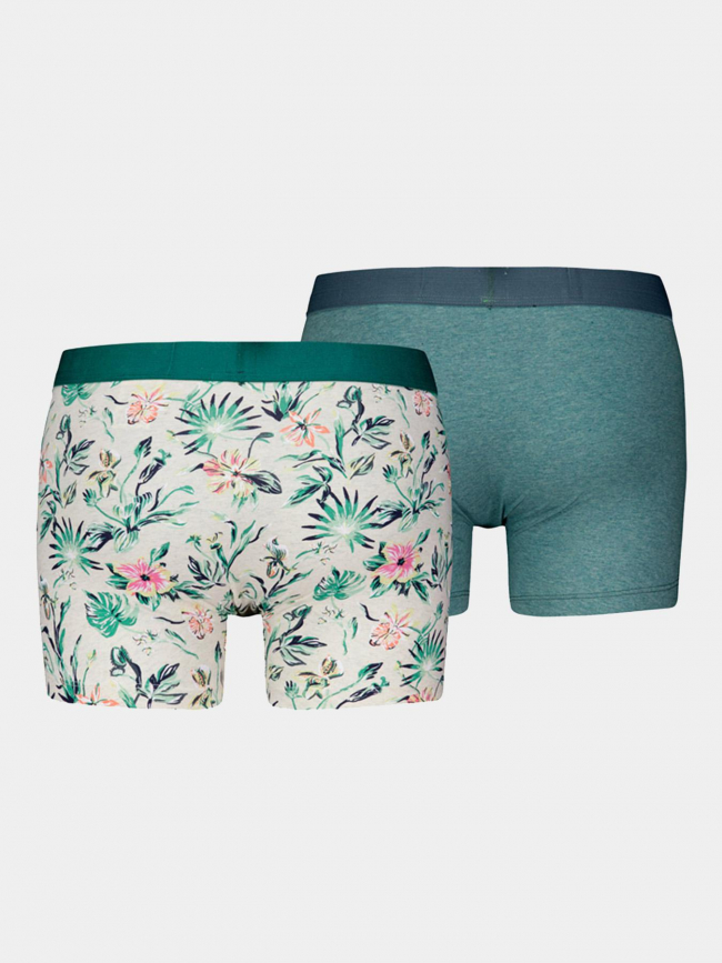 Pack 2 boxers floral gris vert homme - Levi's