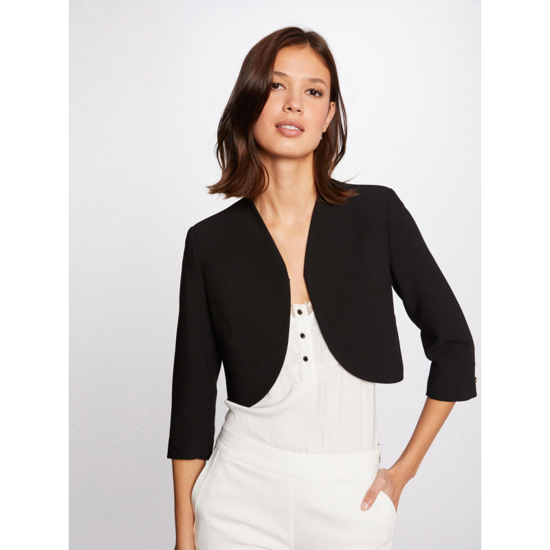 Veste crop manches 3/4 veleo noir femme - Morgan