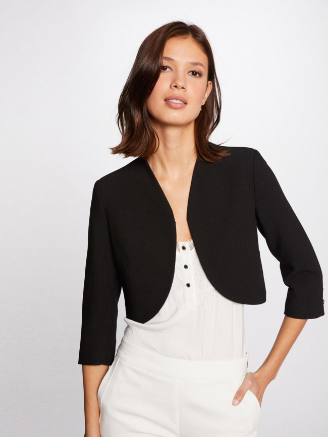 Veste crop manches 3/4 veleo noir femme - Morgan