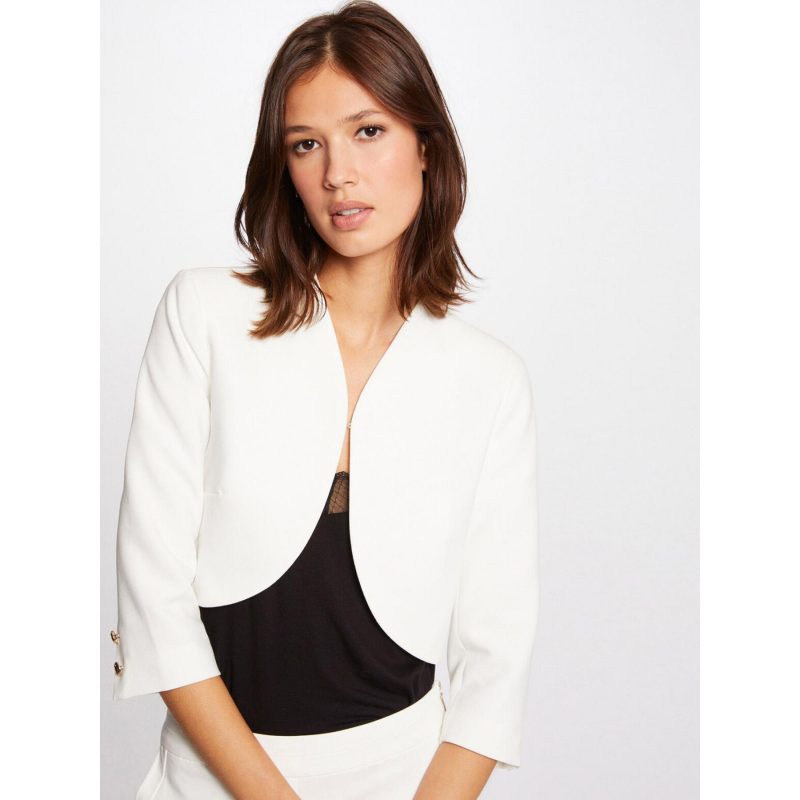 Veste crop manche 3/4 veleo blanc femme - Morgan