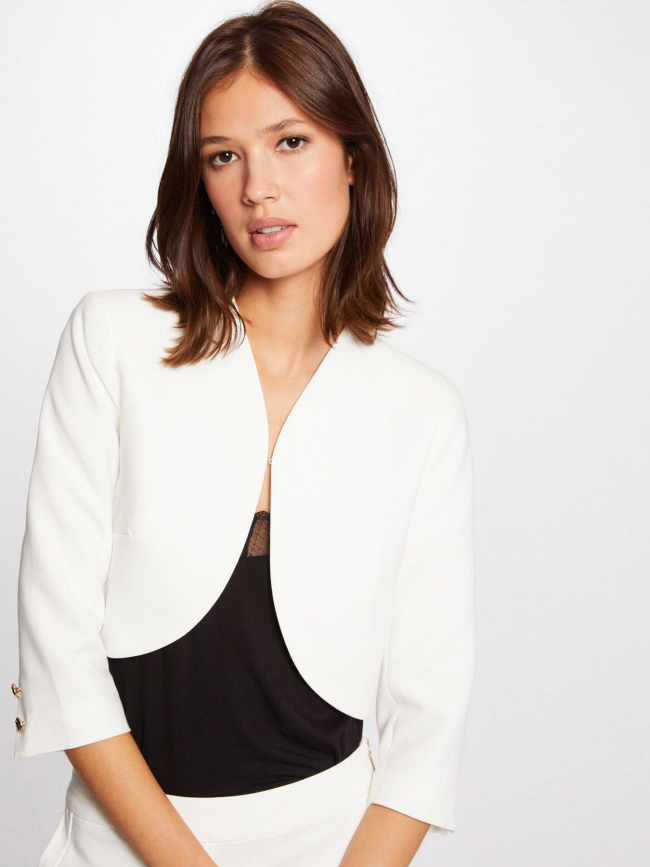 Veste crop manche 3/4 veleo blanc femme - Morgan