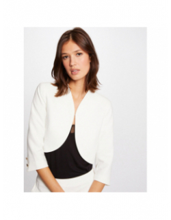 Veste crop manche 3/4 veleo blanc femme - Morgan