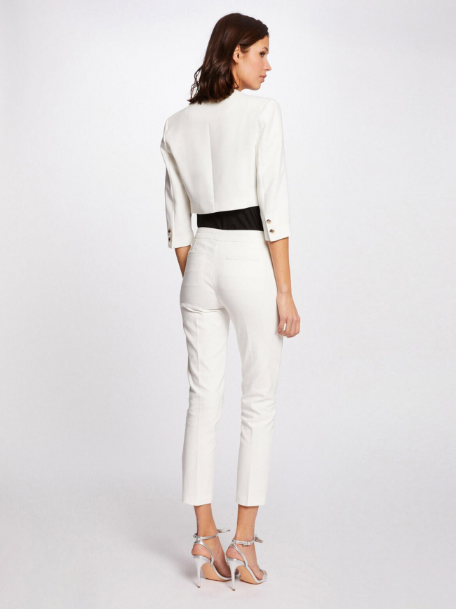 Veste crop manche 3/4 veleo blanc femme - Morgan