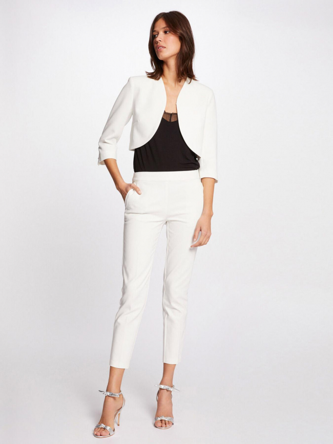 Veste crop manche 3/4 veleo blanc femme - Morgan