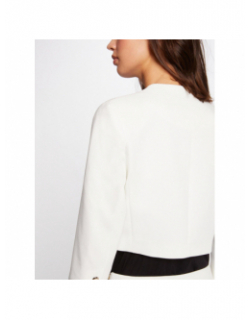 Veste crop manche 3/4 veleo blanc femme - Morgan