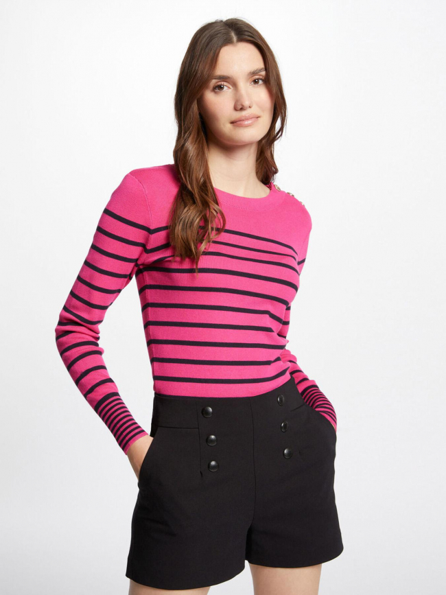 Pull rayé mtera rose femme - Morgan