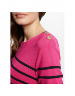 Pull rayé mtera rose femme - Morgan