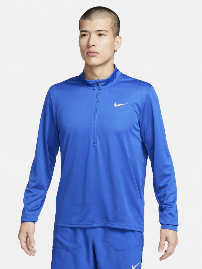 Sweat de running 1/4 zip df pacer bleu homme - Nike