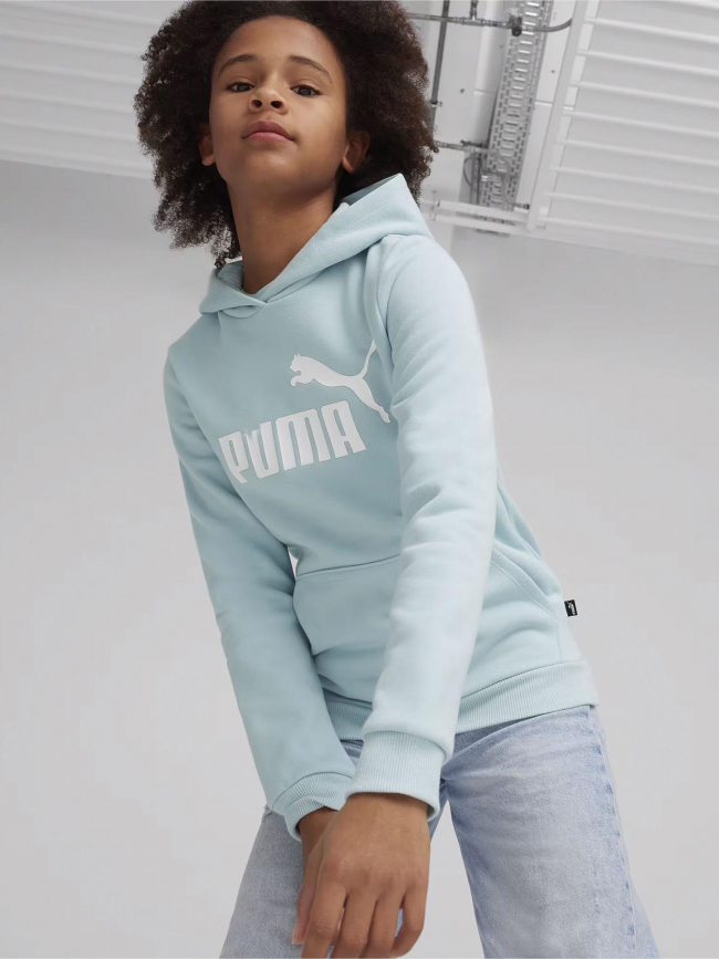 Sweat à capuche essential logo turquoise fille - Puma