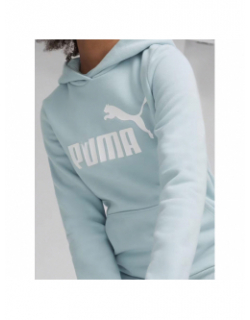 Sweat à capuche essential logo turquoise fille - Puma