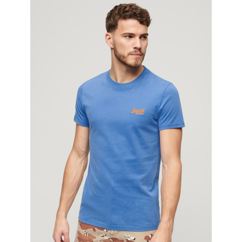 T-shirt essential logo bleu homme - Superdry