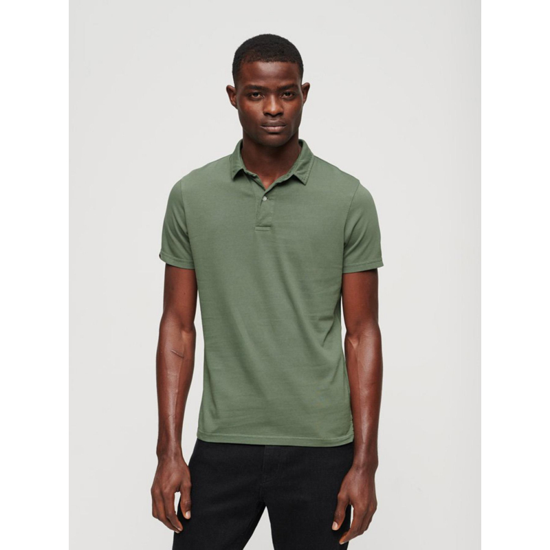 Polo uni jersey vert homme - Superdry