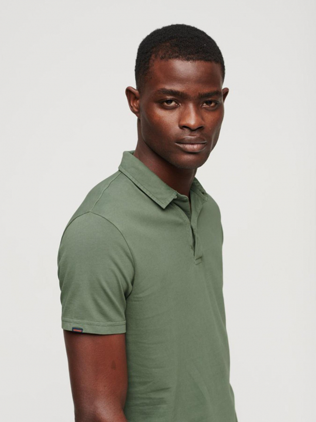 Polo uni jersey vert homme - Superdry