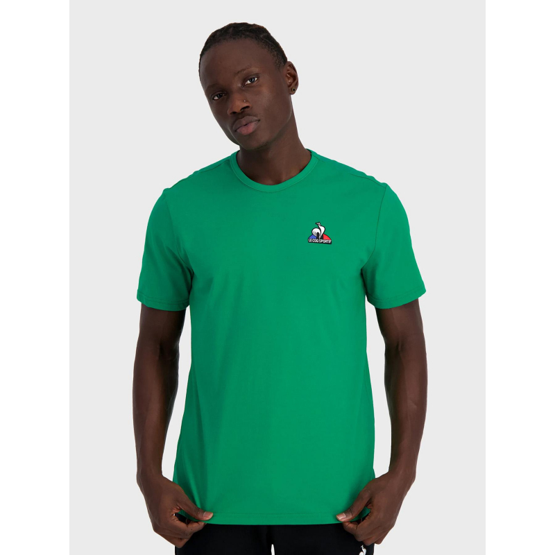 T-shirt uni logo essential vert homme - Le Coq Sportif