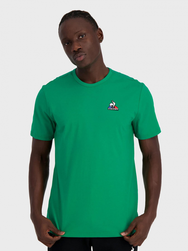 T-shirt uni logo essential vert homme - Le Coq Sportif