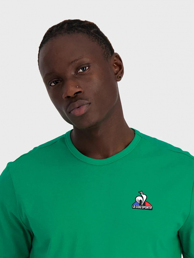 T-shirt uni logo essential vert homme - Le Coq Sportif