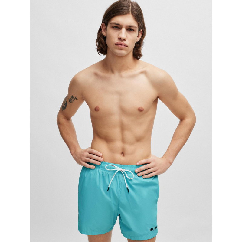 Short de bain uni haiti bleu turquoise homme - Hugo