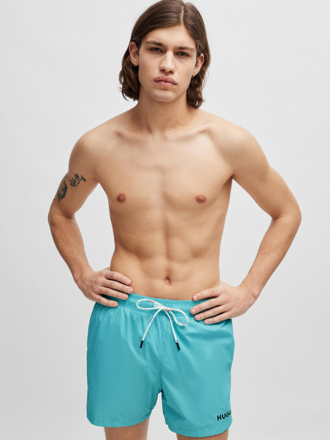 Short de bain uni haiti bleu turquoise homme - Hugo