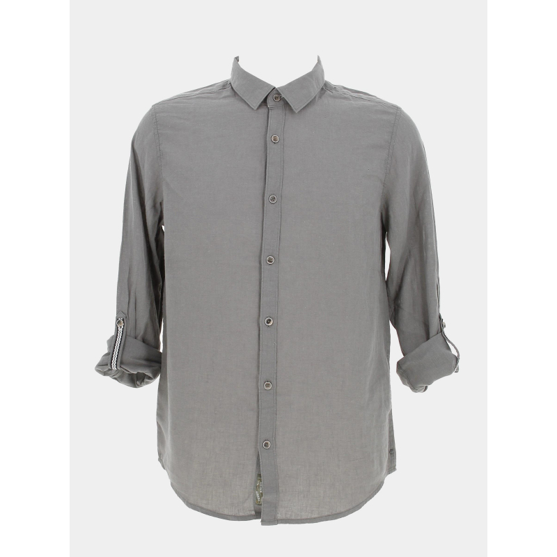 Chemise manches longues halim en lin vert homme - Teddy Smith