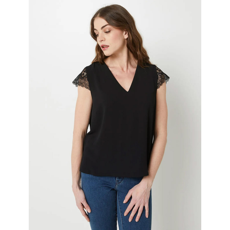 T-shirt col v marika noir femme - Only