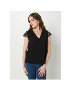 T-shirt col v marika noir femme - Only