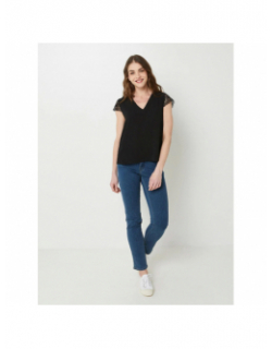 T-shirt col v marika noir femme - Only