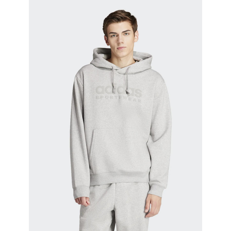 Sweat à capuche sportswear logo gris homme - Adidas