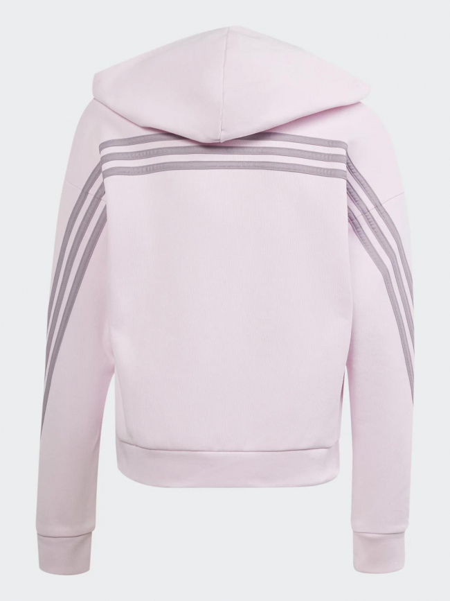 Sweat à capuche zippé uni fi 3s rose fille - Adidas