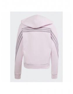 Sweat à capuche zippé uni fi 3s rose fille - Adidas