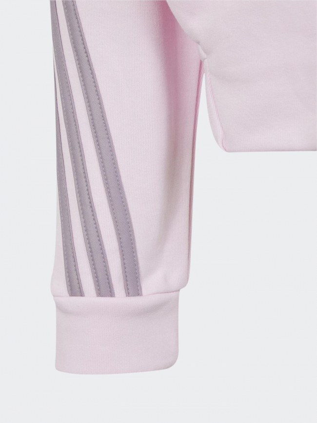 Sweat à capuche zippé uni fi 3s rose fille - Adidas